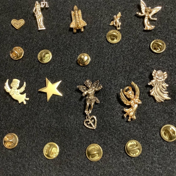 NASA Pin Space Shuttle Exploration Mission Collectibles for  Vintage Space Shuttle & 9 other gold tone pins